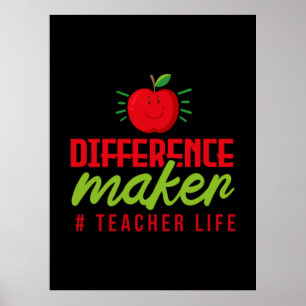 Lehrer Art Differenzial Maker Teacher Life Poster