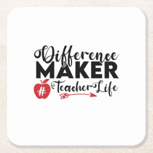 Lehrer Art Differenzial Maker Teacher Life Rechteckiger Pappuntersetzer