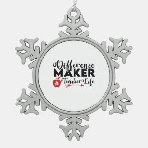 Lehrer Art Differenzial Maker Teacher Life Schneeflocken Zinn-Ornament