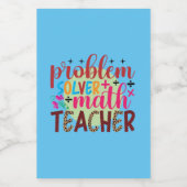 Lehrer Art Problem Solver Mathematiker Lehrer Weinetikett (Einzelnes Label)