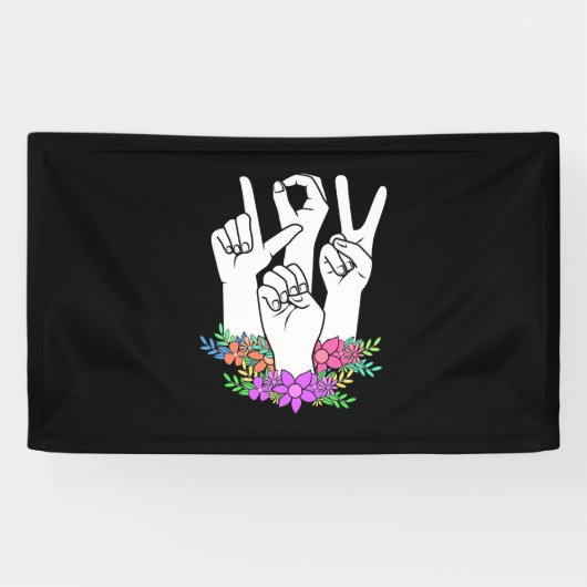 Lehrer ASL Handzeichen Banner (Horizontal)