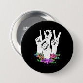 Lehrer ASL Handzeichen Button (Vorne & Hinten)