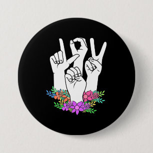 Lehrer ASL Handzeichen Button