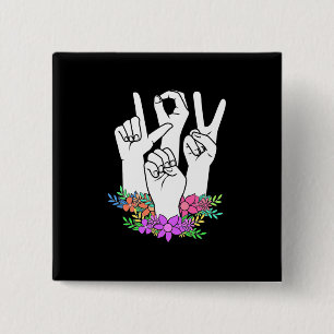 Lehrer ASL Handzeichen Button