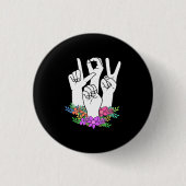 Lehrer ASL Handzeichen Button (Vorderseite)