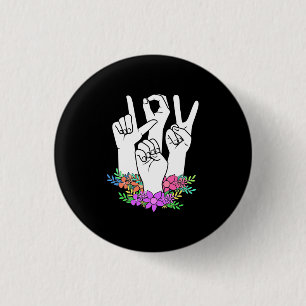 Lehrer ASL Handzeichen Button