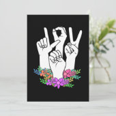 Lehrer ASL Handzeichen Einladung (Stehend Vorderseite)