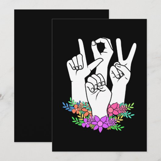 Lehrer ASL Handzeichen Einladung (Vorne/Hinten)