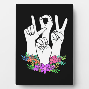 Lehrer ASL Handzeichen Fotoplatte