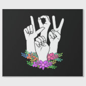 Lehrer ASL Handzeichen Geschenkpapier (Flach)