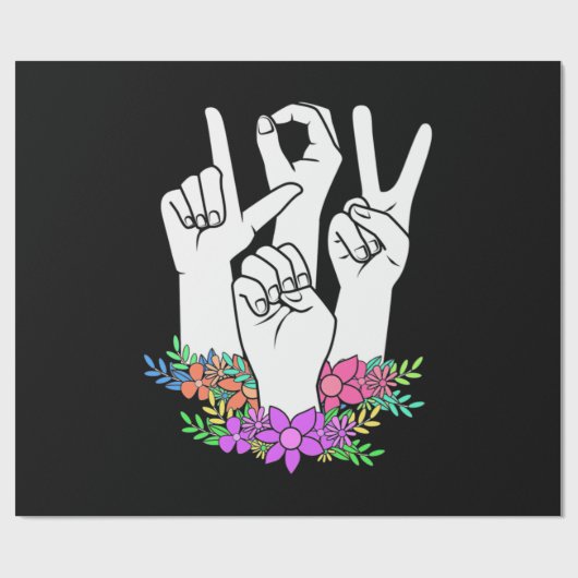 Lehrer ASL Handzeichen Geschenkpapier (Flach)