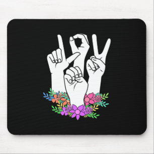 Lehrer ASL Handzeichen Mousepad