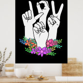 Lehrer ASL Handzeichen Poster (Küche)