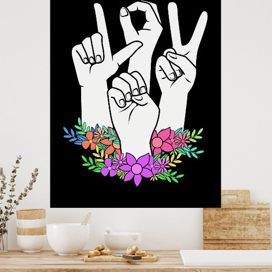 Lehrer ASL Handzeichen Poster (Küche)