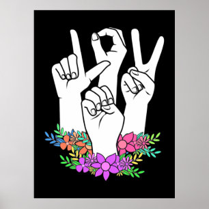 Lehrer ASL Handzeichen Poster