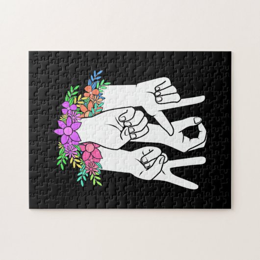 Lehrer ASL Handzeichen Puzzle (Horizontal)