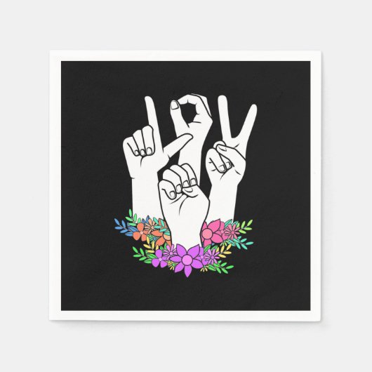 Lehrer ASL Handzeichen Serviette (Vorderseite)