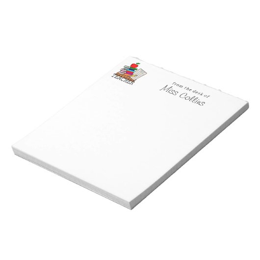 Lehrer aus dem Schreibtisch des Personalisierten N Notizblock (Rotiert)