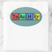 Lehrer aus den Farben der Elemente Ovaler Aufkleber (Tasche)