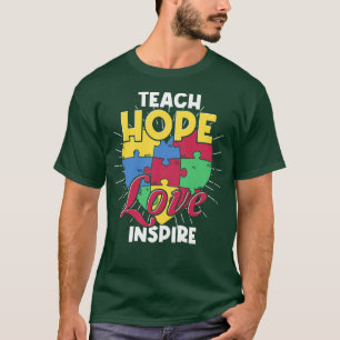 Lehrer Autismus Unterstützung Puzzle Piece Herz Au T-Shirt
