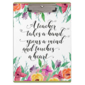 Lehrer Begrüßungszeichen Lehrer zurück zur Schule Klemmbrett (Vorderseite)