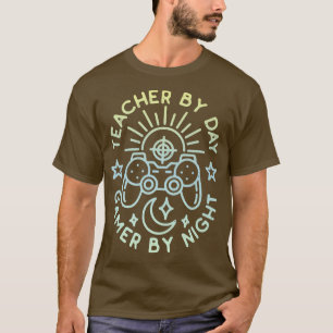 Lehrer bei Tag Gamer nach Nacht gestörtes Design G T-Shirt