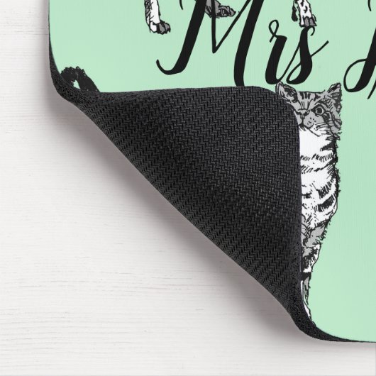 Lehrer benennen Tabby Cat Computer Mouse Mat Pad Mousepad (Ecke)