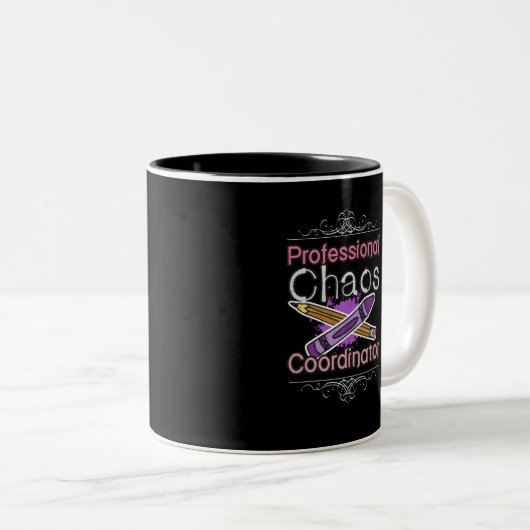 Lehrer-beruflicher Chaos-Koordinator Zweifarbige Tasse (VorderseiteRechts)