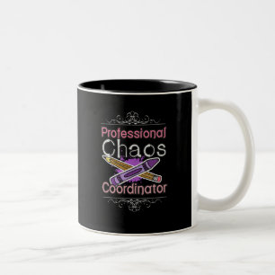 Lehrer-beruflicher Chaos-Koordinator Zweifarbige Tasse
