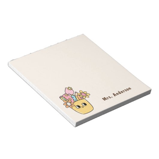 Lehrer Bewertung Boho Floral Pen Fall Custom Notizblock (angewinkelt)