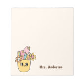 Lehrer Bewertung Boho Floral Pen Fall Custom Notizblock (Vorderseite)