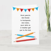 Lehrer Bewertung Red Yellow Blue Pencils Karte (Vorderseite)