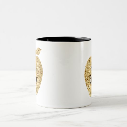 Lehrer-bezauberndes Imitatsequin-Gold Apple Zweifarbige Tasse (Mittel)