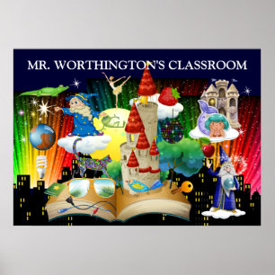 Lehrer / Bibliothek / Jedermanns Poster