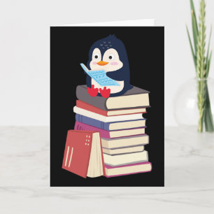 Lehrer Bibliothekar Kawaii Pinguin, Buchliebhaber Karte
