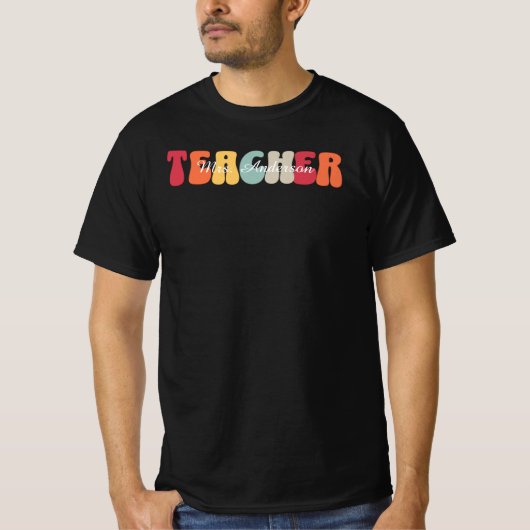 Lehrer-Bildung-Lehren-Retro-Funny T-Shirt (Vorderseite)