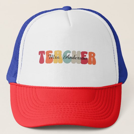 Lehrer-Bildung-Lehren-Retro-Funny Truckerkappe (Vorderseite)