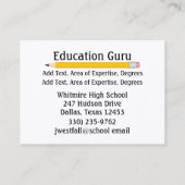 Lehrer/Bildung-Visitenkarte durch SRF Visitenkarte (Rückseite)