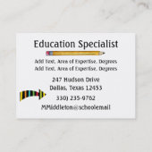 Lehrer/Bildung-Visitenkarte durch SRF Visitenkarte (Rückseite)