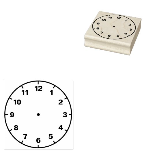 Lehrer Blank Clock Face Lehrhilfe Gummistempel (Stempel)