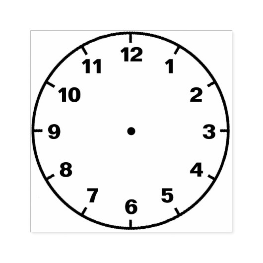 Lehrer Blank Clock Face Lehrhilfe Gummistempel (Prägung)