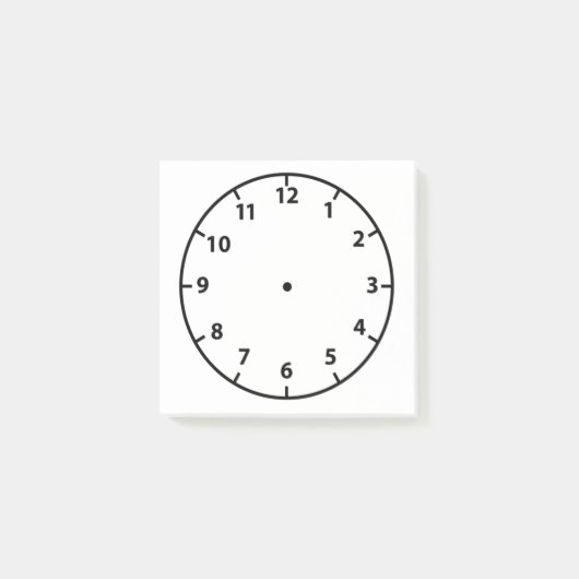 Lehrer Blank Clock Face Lehrhilfe Post-it Klebezettel (Vorderseite)