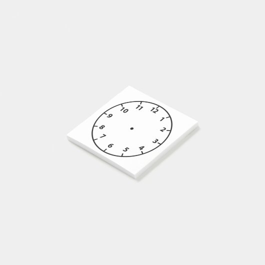 Lehrer Blank Clock Face Lehrhilfe Post-it Klebezettel (angewinkelt)