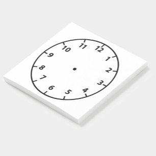 Lehrer Blank Clock Face Lehrhilfe Post-it Klebezettel