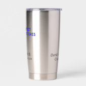 Lehrer, Blau & Schwarzer Text, 20oz Edelstahl Thermobecher (Links)