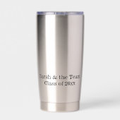 Lehrer, Blau & Schwarzer Text, 20oz Edelstahl Thermobecher (Rückseite)