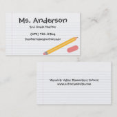Lehrer-Bleistift-Visitenkarte Visitenkarte (Vorne/Hinten)