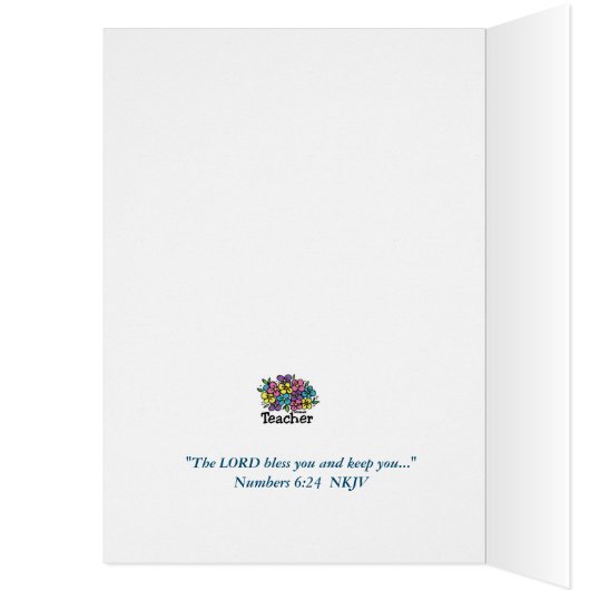 Lehrer Blooms Danke Karte (Innen (Links))