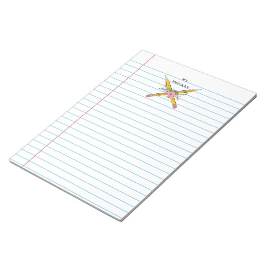 Lehrer Blumenstifte Notebook-Papierstreifen Notizblock (angewinkelt)