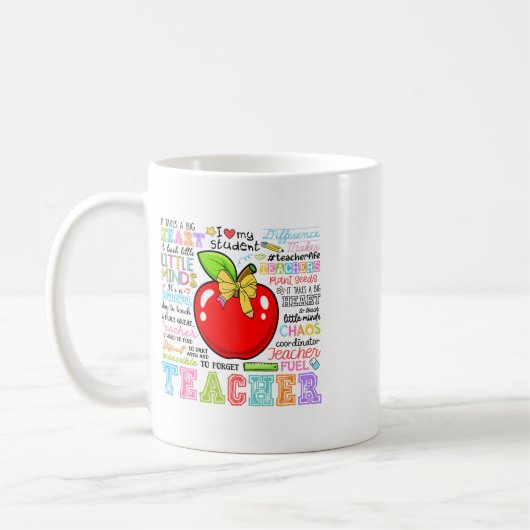 Lehrer Bogen Bleistift Apfel Lustig Ck Zur Schule Kaffeetasse (Links)